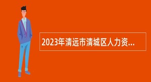 2023年清远市清城区人力资源和社会保障局招聘专项工作聘员公告