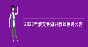 2023年淮安金湖县教师招聘公告