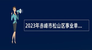 2023年赤峰市松山区事业单位招聘考试公告（41名）