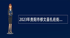 2023年贵阳市修文县扎佐街道招聘党务政务综合服务中心低保工作人员简章