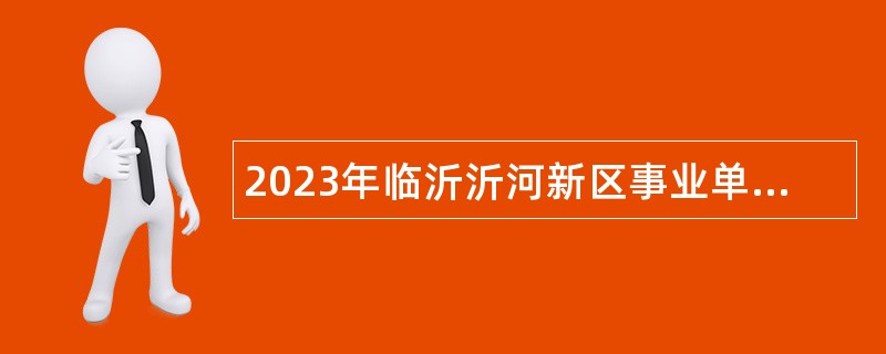 2023年临沂沂河新区事业单位招聘教师公告