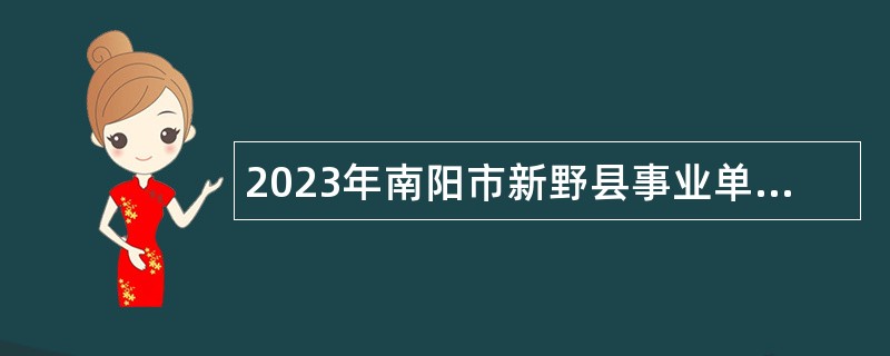2023年南阳市新野县事业单位招聘考试公告（225人）