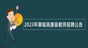 2023年聊城高唐县教师招聘公告