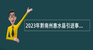 2023年黔南州惠水县引进事业单位急需紧缺人才公告