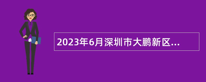 2023年6月深圳市大鹏新区政务服务数据管理局招聘编外人员公告