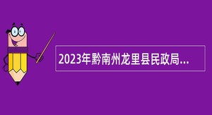 2023年黔南州龙里县民政局招聘低保协管员简章