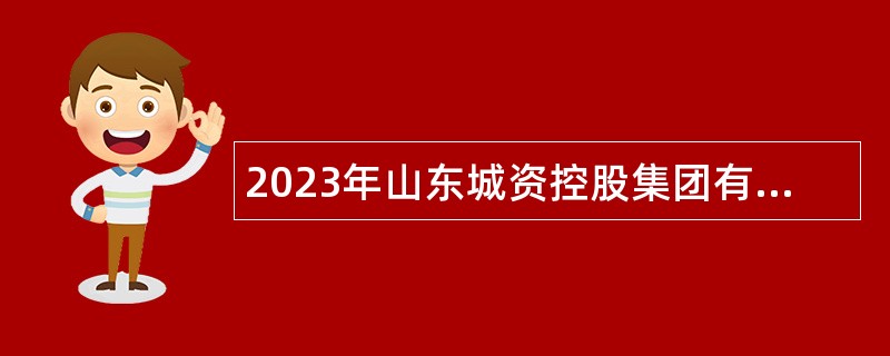 2023年山东城资控股集团有限公司招聘工作人员公告