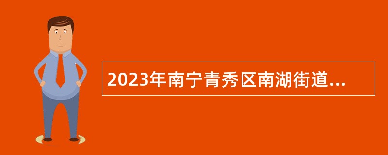 2023年南宁青秀区南湖街道招录党建工作指导员公告