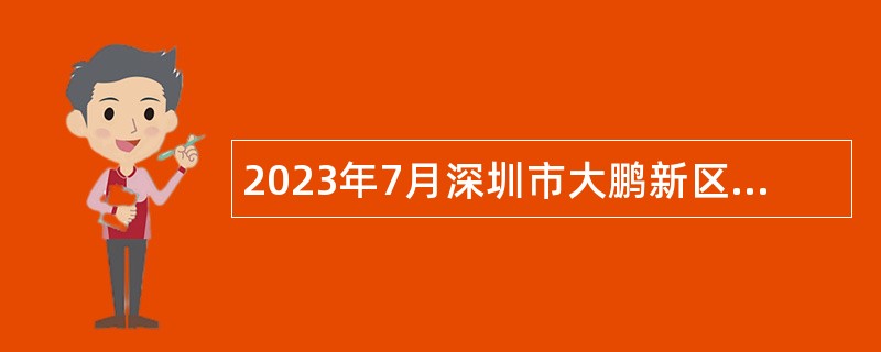 2023年7月深圳市大鹏新区科技创新和经济服务局招聘编外人员公告