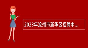 2023年沧州市新华区招聘中小学及幼儿园教师公告