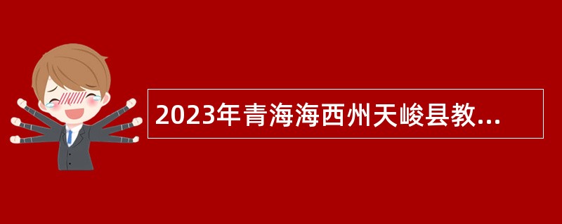 2023年青海海西州天峻县教育系统招聘编外教师公告