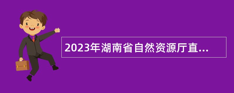 2023年湖南省自然资源厅直属事业单位招聘公告