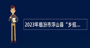 2023年临汾市浮山县“乡招村用”招聘乡镇卫生院工作人员公告