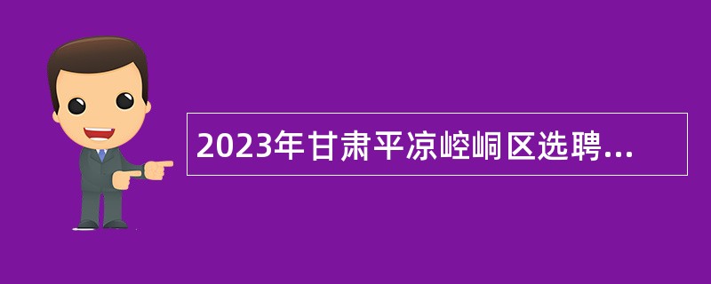 2023年甘肃平凉崆峒区选聘城市管理协管员公告