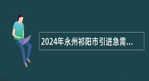 2024年永州祁阳市引进急需紧缺专业人才公告
