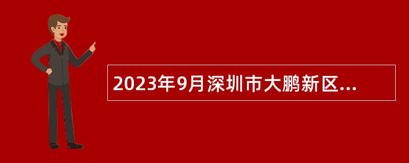 2023年9月深圳市大鹏新区政法办公室招聘编外人员公告