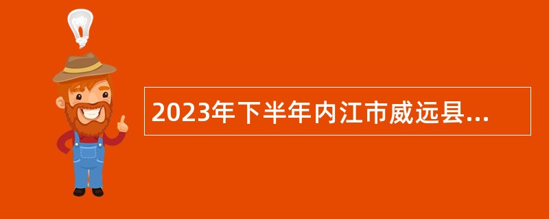 2023年下半年内江市威远县事业单位招聘考试公告（46名）