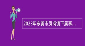 2023年东莞市凤岗镇下属事业单位招聘公告