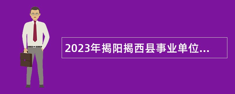 2023年揭阳揭西县事业单位（第二批）招聘考试公告（33名）