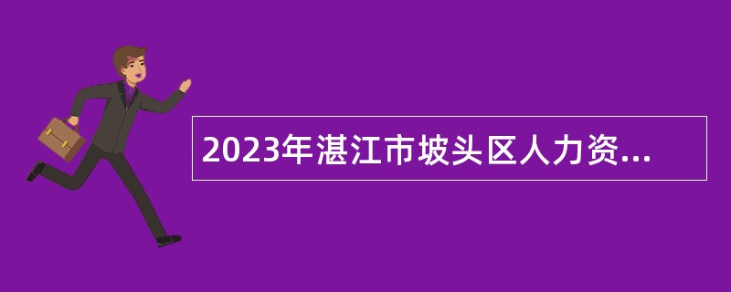 2023年湛江市坡头区人力资源和社会保障局第四次招聘编外人员公告