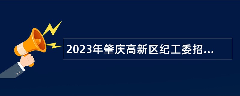 2023年肇庆高新区纪工委招聘政府雇员公告