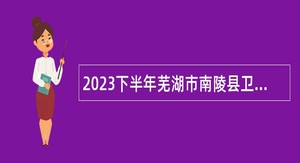 2023下半年芜湖市南陵县卫健系统面向社会招聘公告
