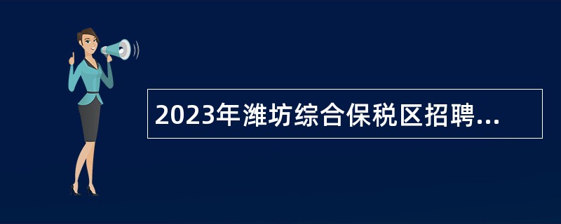 2023年潍坊综合保税区招聘全员岗位聘任制人员公告