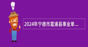 2024年宁德市霞浦县事业单位招聘紧缺急需及高层次人才计划公告